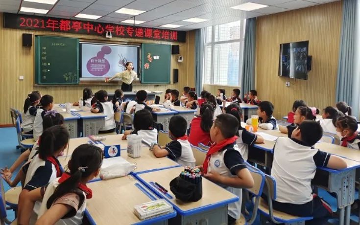 榨木小學、都亭一小的師生通過“專遞課堂”上美術課.jpg